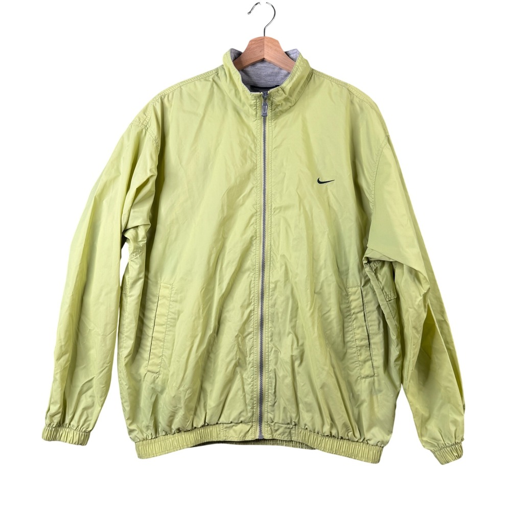 Nike Vintage Full Zip Windbreaker Jacket Lime Green XL 16-18 Men S/M 8979